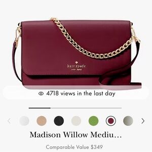 Kate Spade- blackberry preserves Madison Willow flap convertible crossbody bag